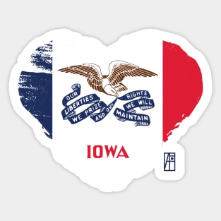 U.S. State - I Love Iowa - Iowa Flag Sticker